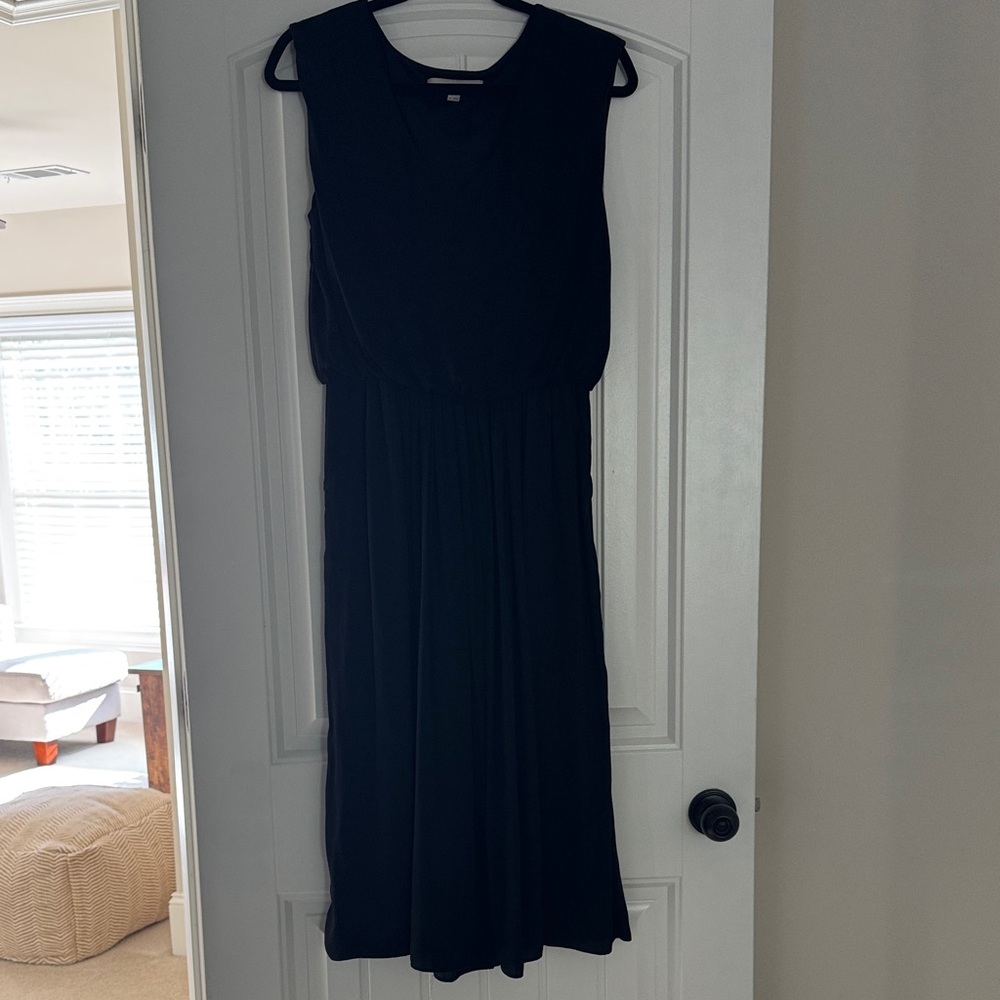 LOFT Classic Black Sleeveless Midi Dress